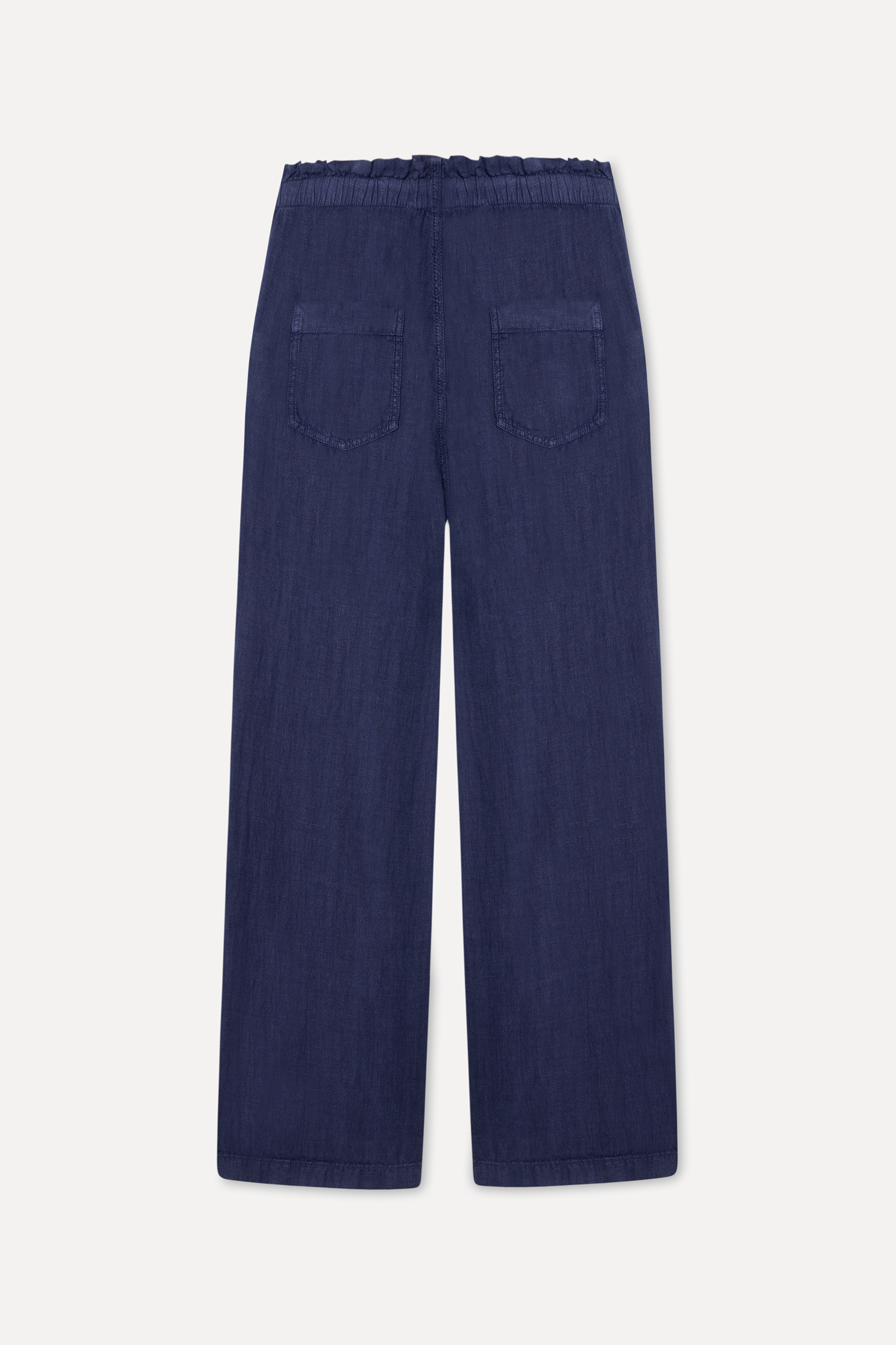 Kadın Lacivert Comfort Fit Keten Pantolon