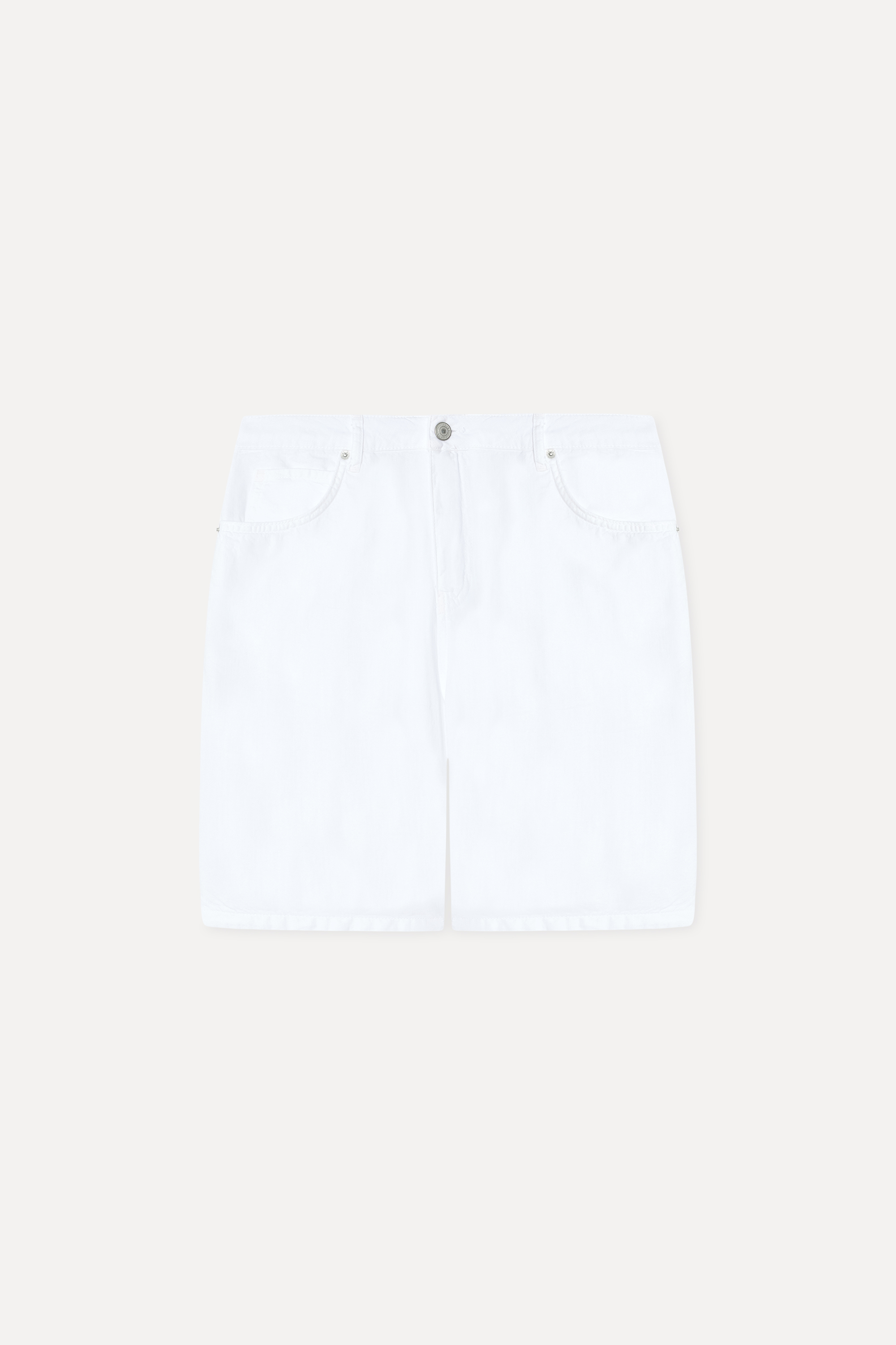 Erkek Beyaz Straight Fit Şort