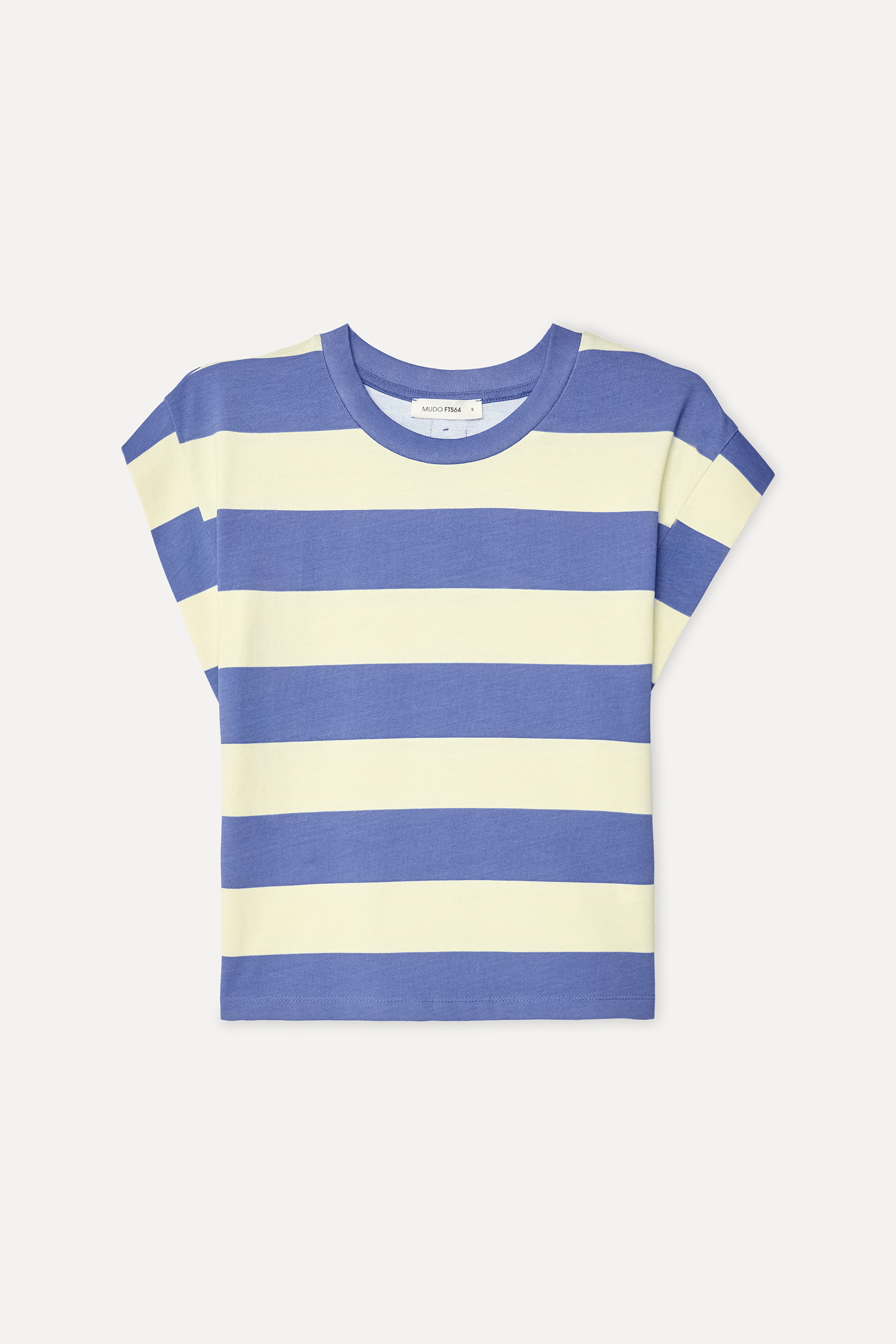 Kadın Sarı Çizgili Loose Fit Kolsuz T-Shirt