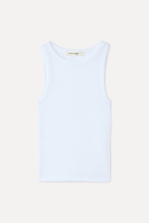  Kadın Beyaz Fitted Bisiklet Yaka Atlet