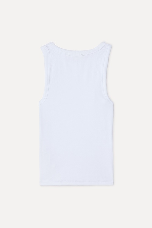  Kadın Beyaz Fitted Bisiklet Yaka Atlet