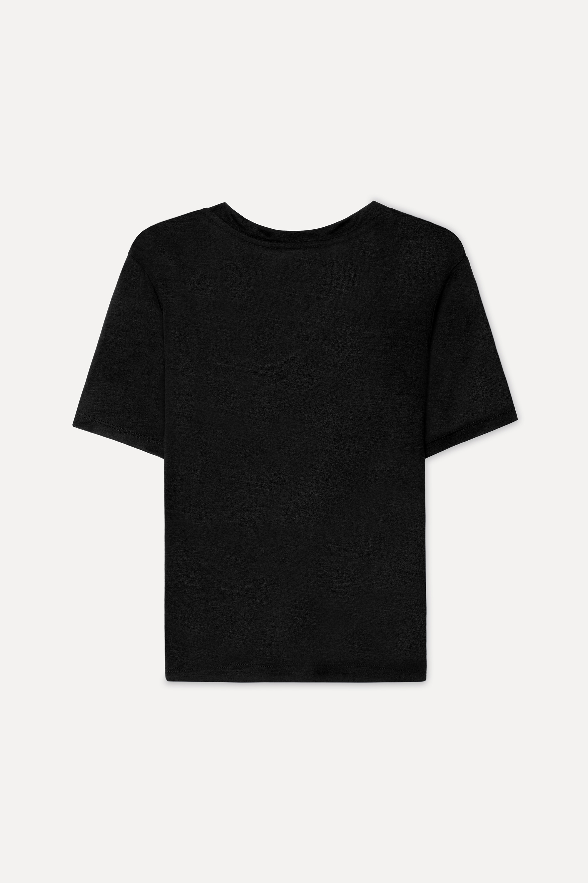 Kadın Siyah V Yaka Modal T-Shirt