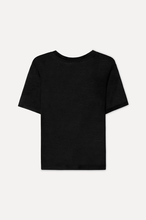 Kadın Siyah V Yaka Modal T-Shirt