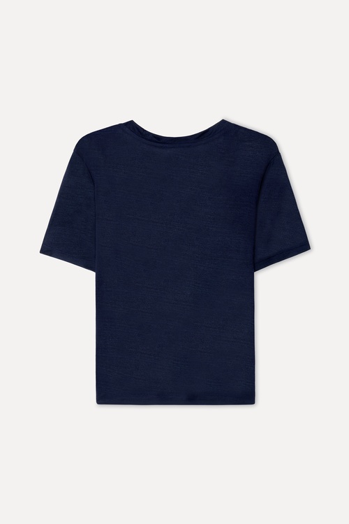 Kadın Lacivert V Yaka Modal T-Shirt