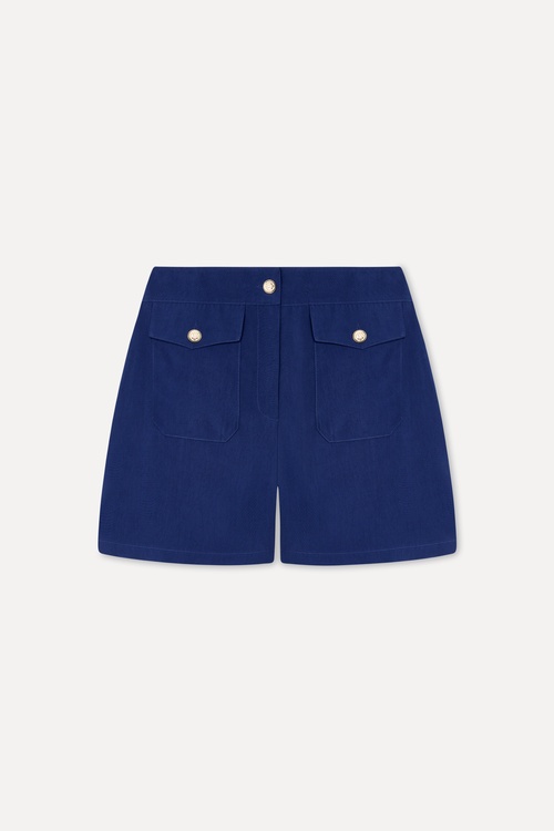 Kadın Lacivert Comfort Fit Çift Cepli Şort