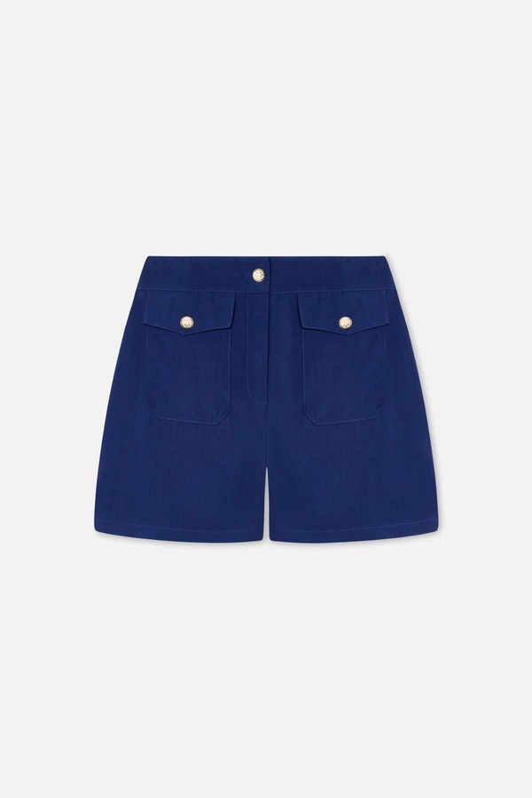 Kadın Lacivert Comfort Fit Çift Cepli Şort