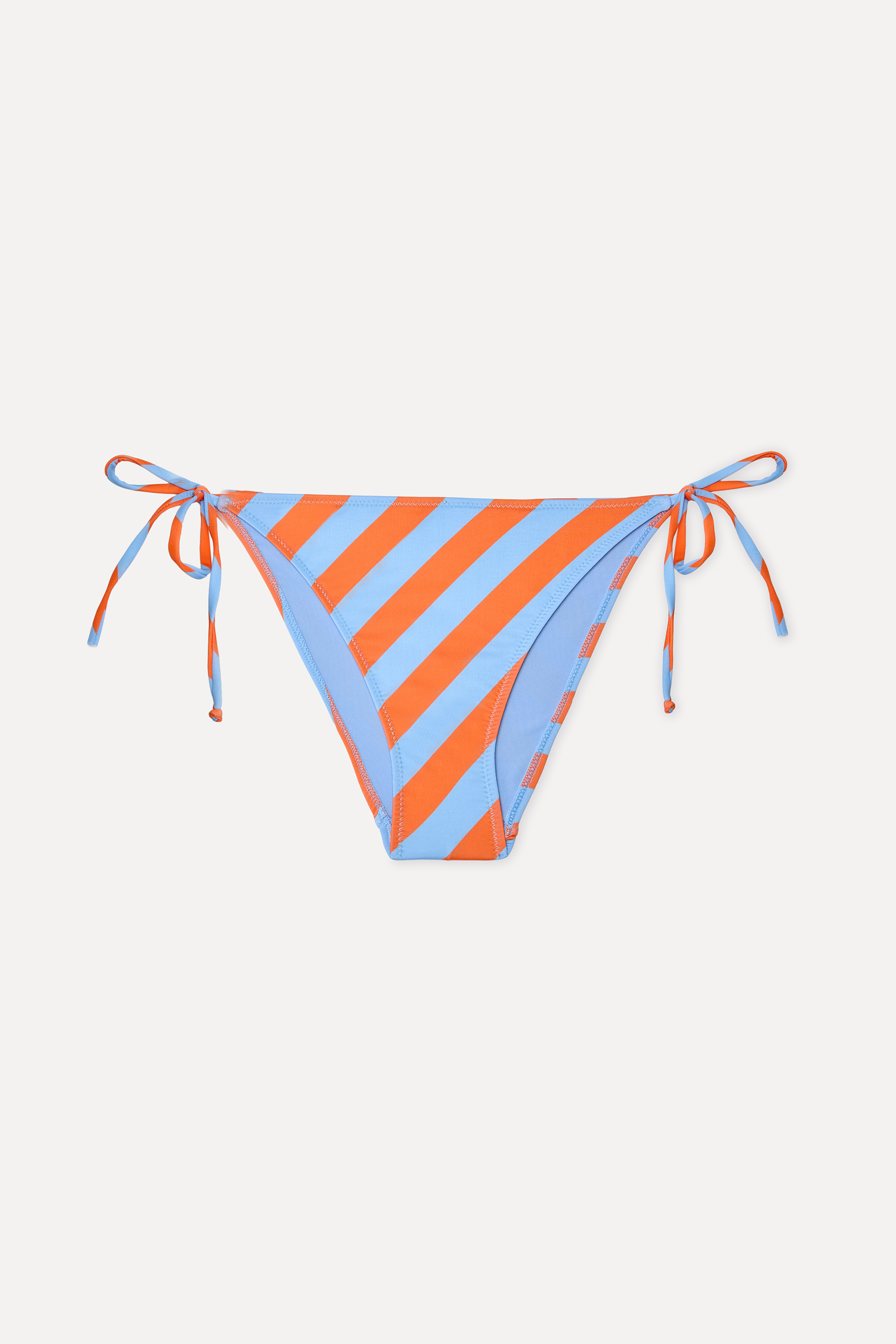 Kadın Turuncu Çizgili Bağlamalı Bikini Altı