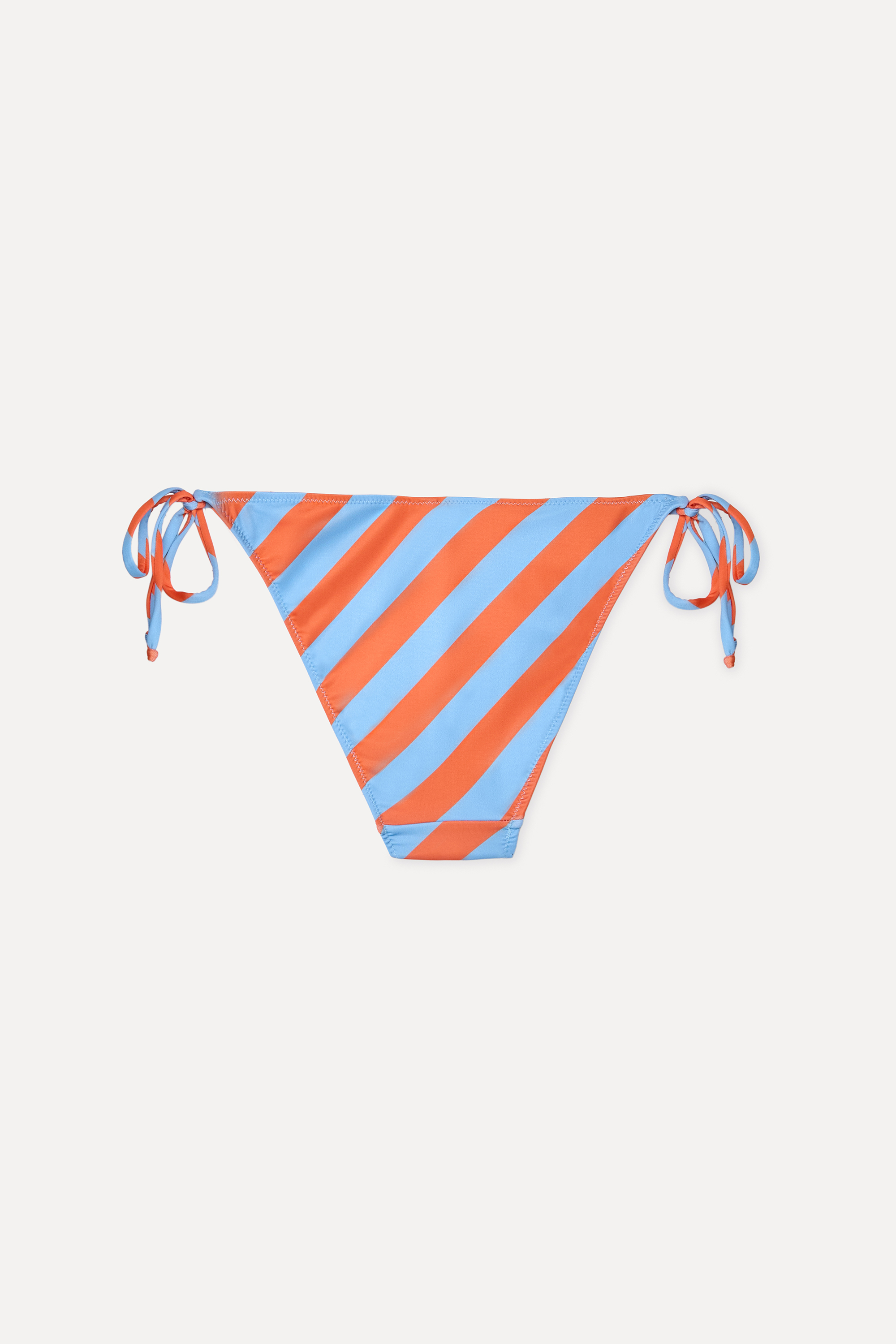 Kadın Turuncu Çizgili Bağlamalı Bikini Altı