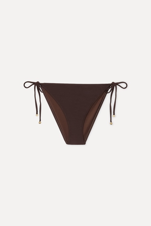 Kadın Kahverengi Bağlamalı Bikini Altı