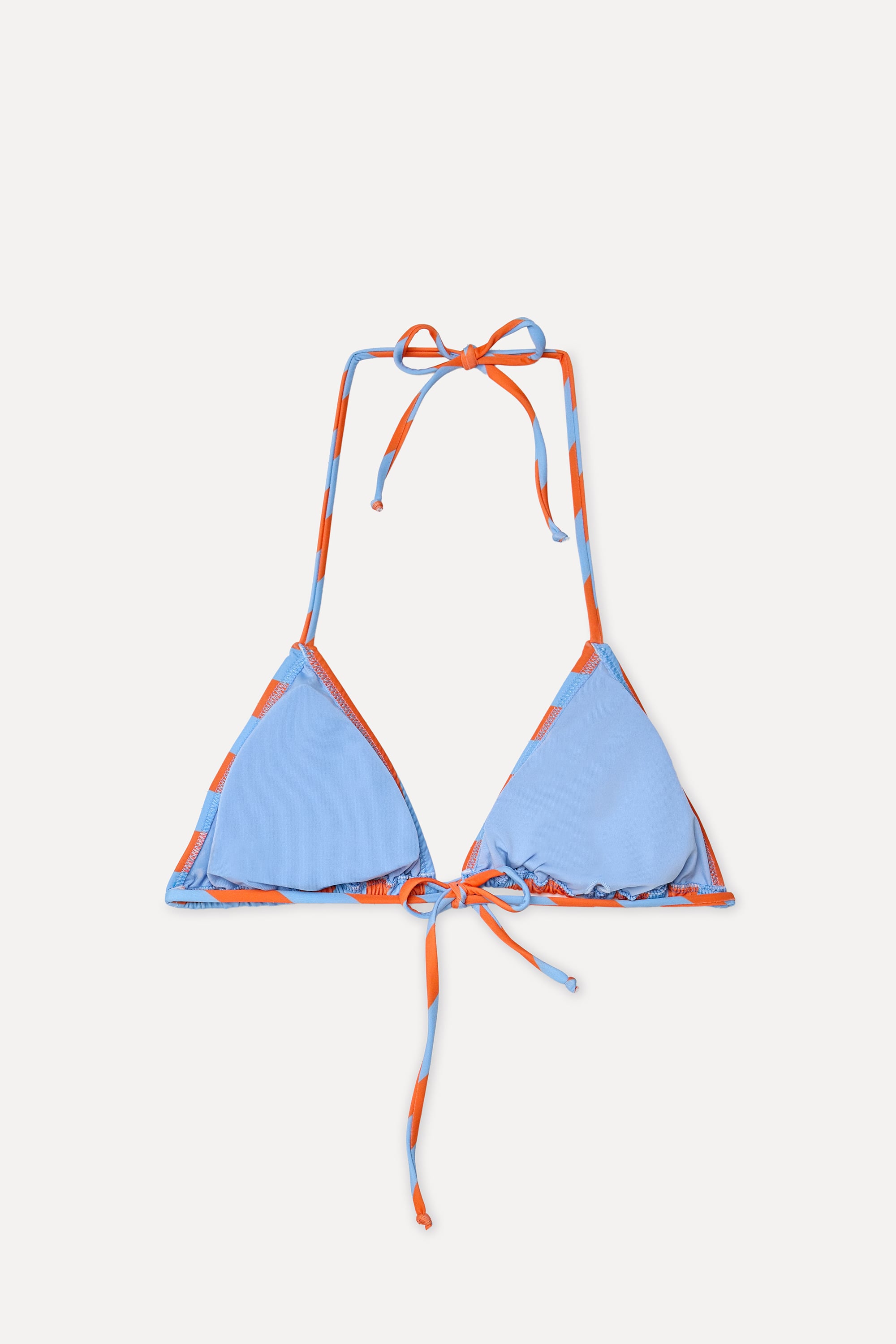 Kadın Turuncu Çizgili Üçgen Bikini Üstü