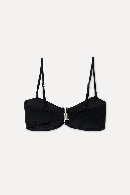 Kadın Siyah Tokalı Bikini Üstü