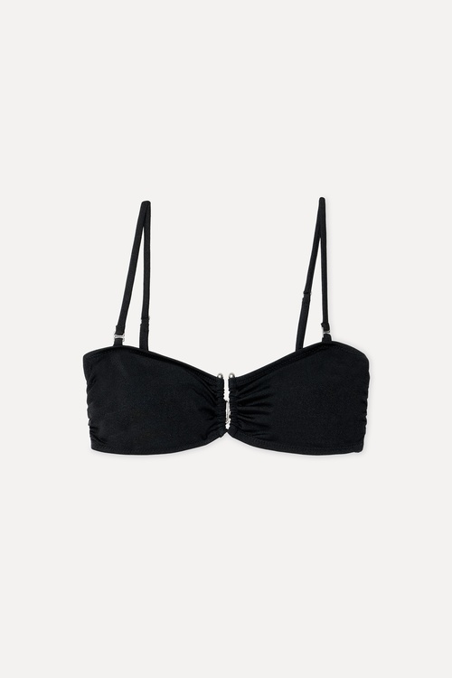 Kadın Siyah Tokalı Bikini Üstü