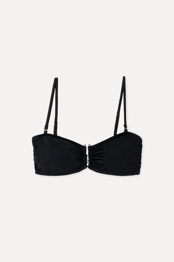 Kadın Siyah Tokalı Bikini Üstü