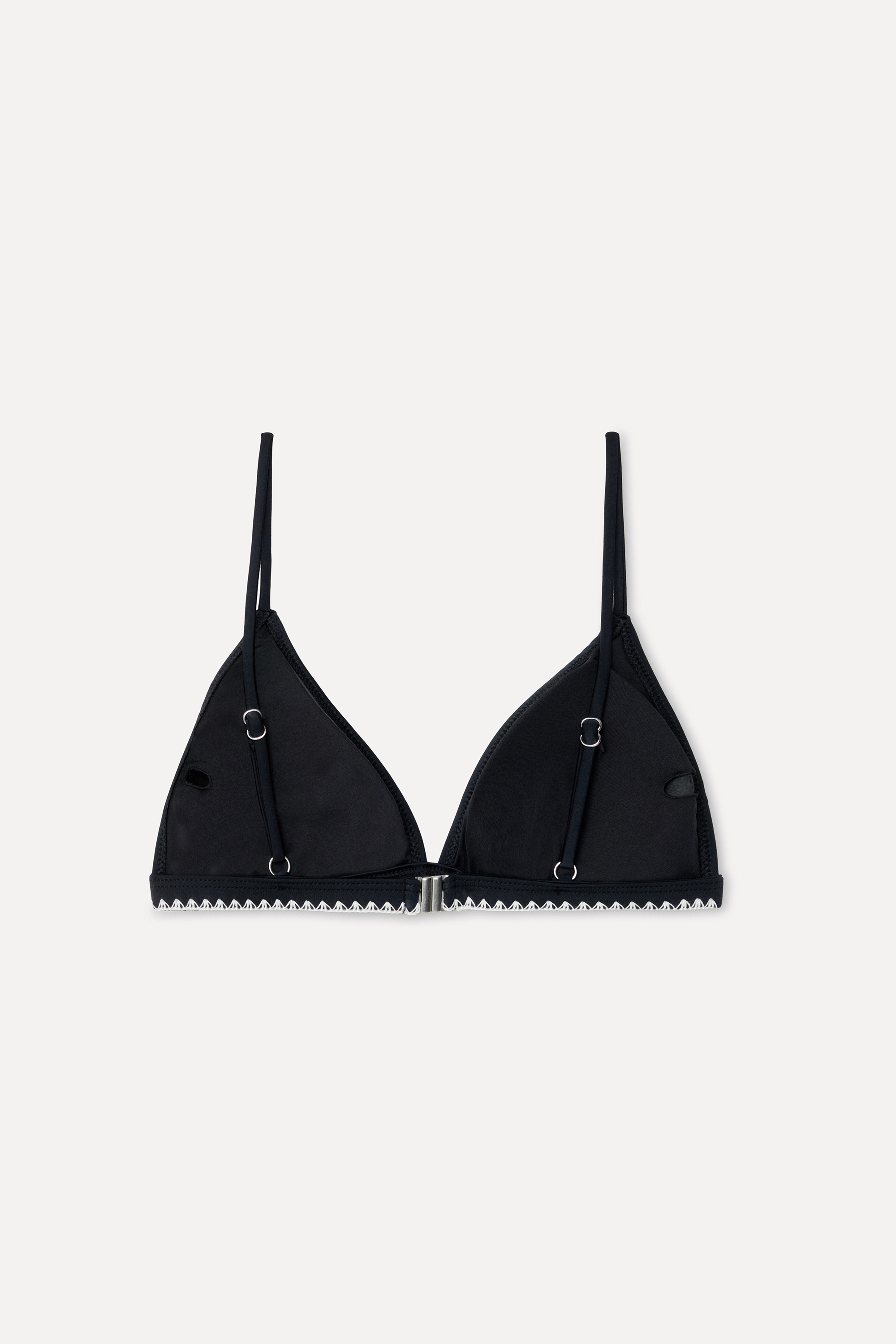 Kadın Siyah Nakışlı Üçgen Bikini Üstü