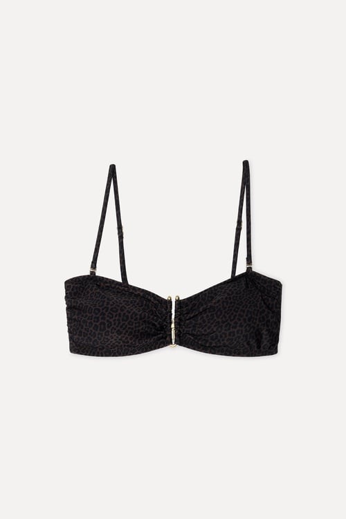 Kadın Leopar Tokalı Bikini Üstü
