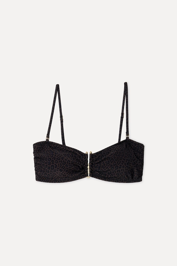 Kadın Leopar Tokalı Bikini Üstü