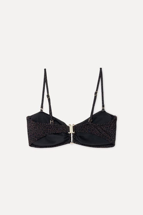 Kadın Leopar Tokalı Bikini Üstü