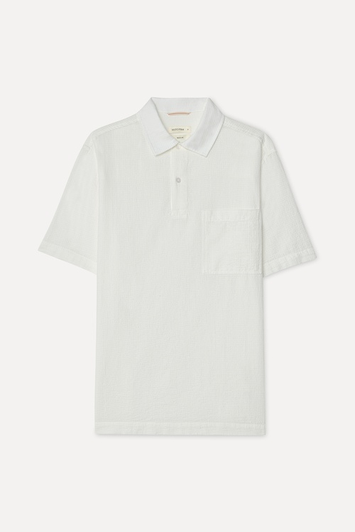  Erkek Kırık Beyaz Regular Fit Kısa Kollu Gömlek