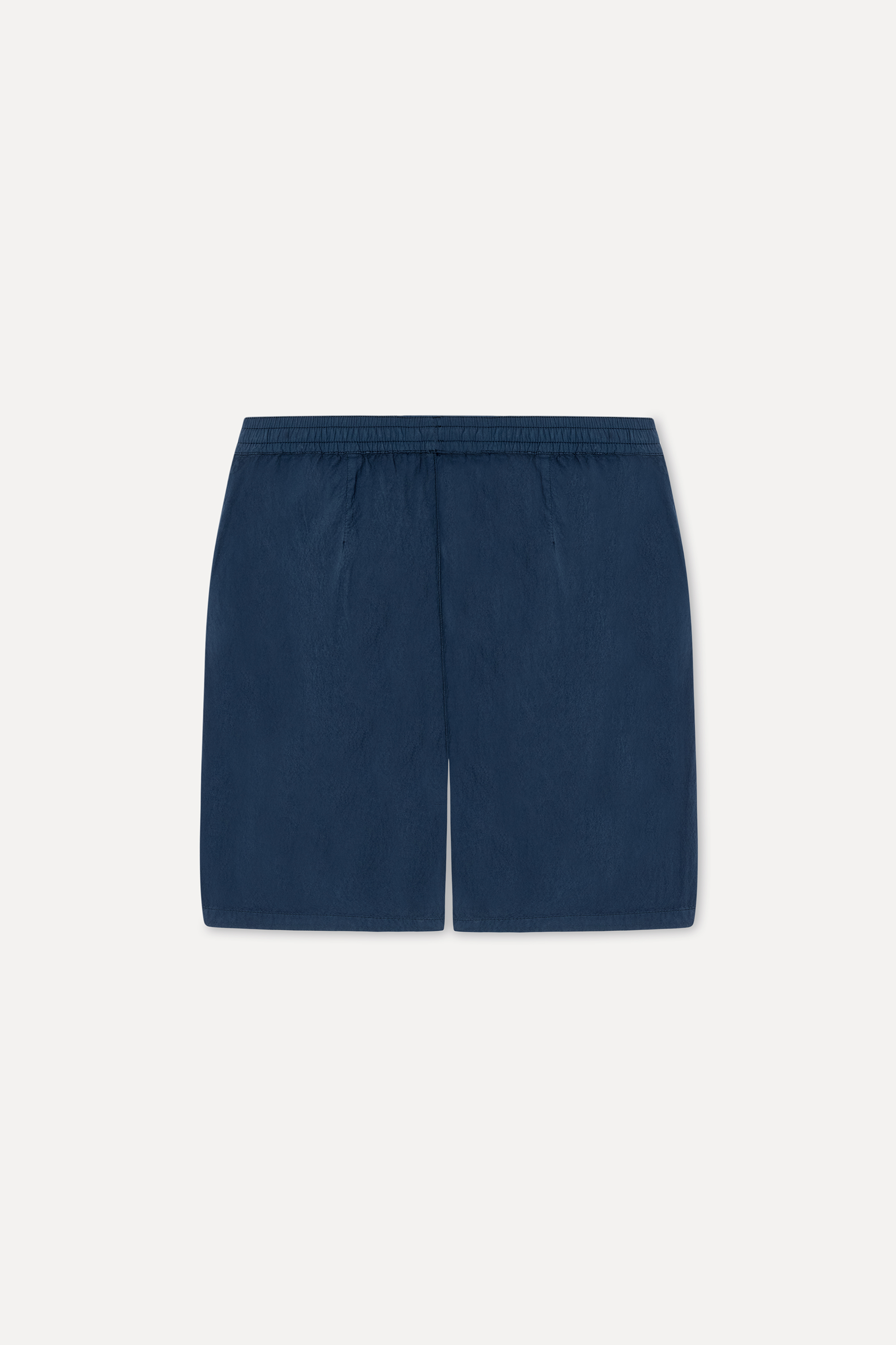 Erkek Lacivert Seersucker Straight Fit Şort