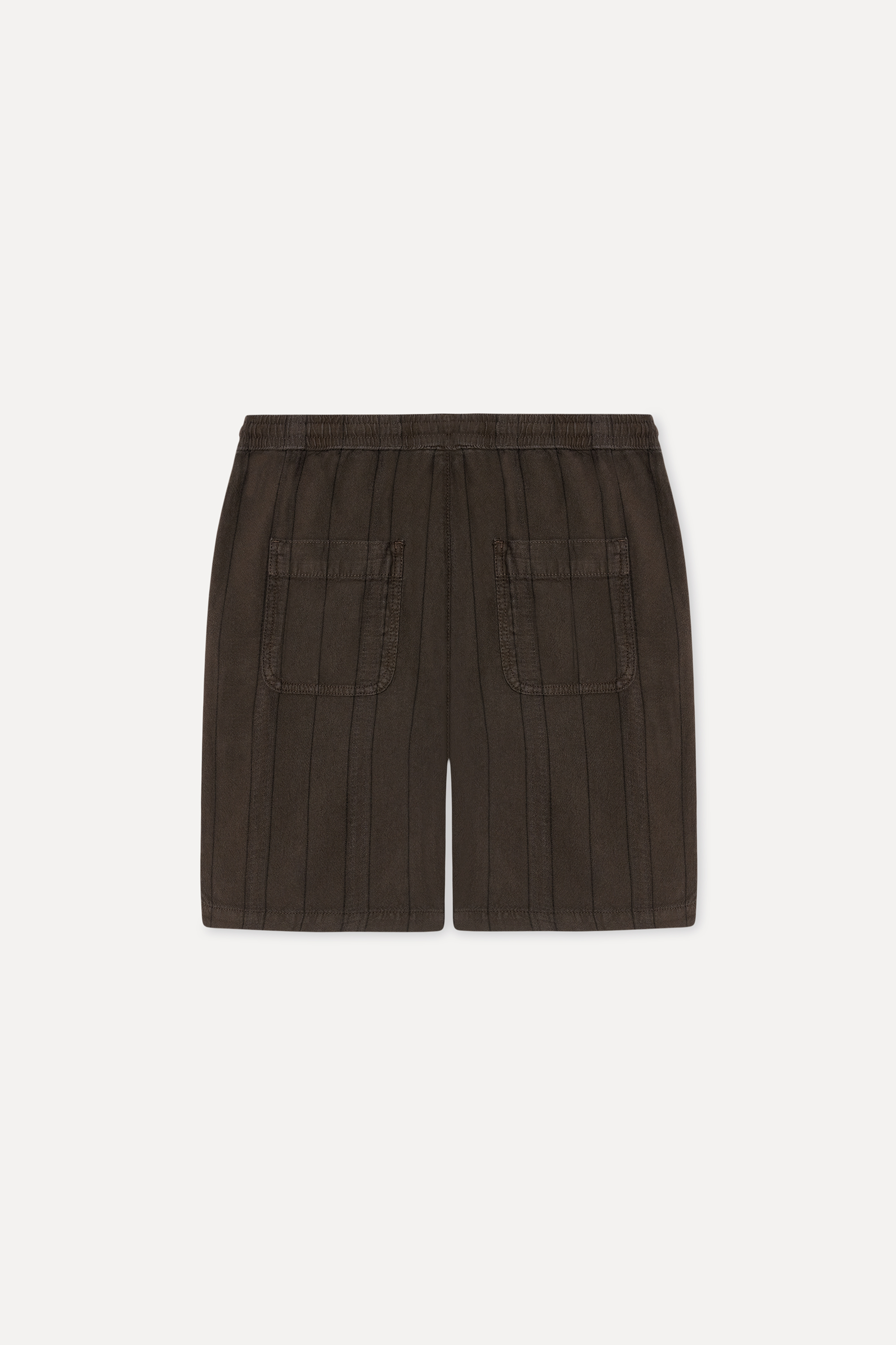 Erkek Kahverengi Çizgili Straight Fit Şort