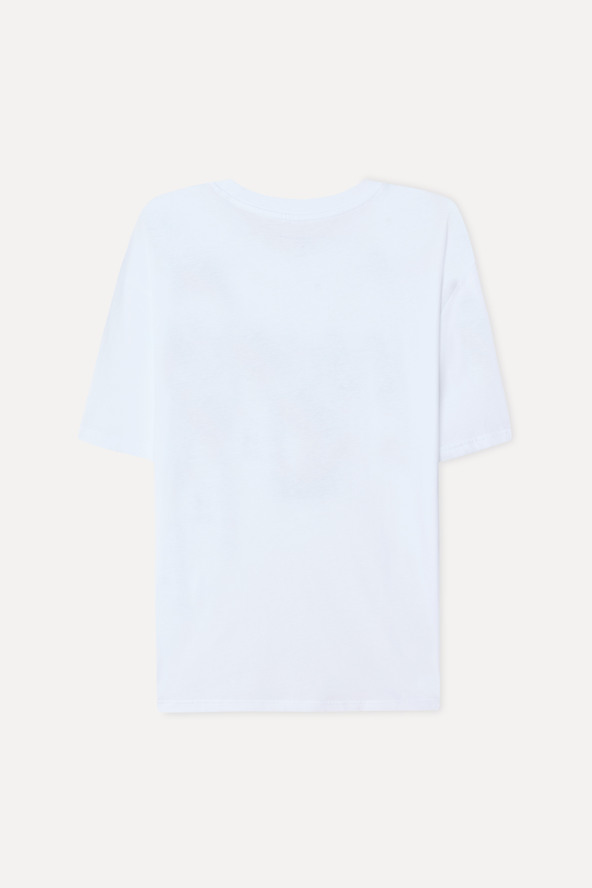Erkek Beyaz Baskılı Comfort Fit Bisiklet Yaka T-Shirt