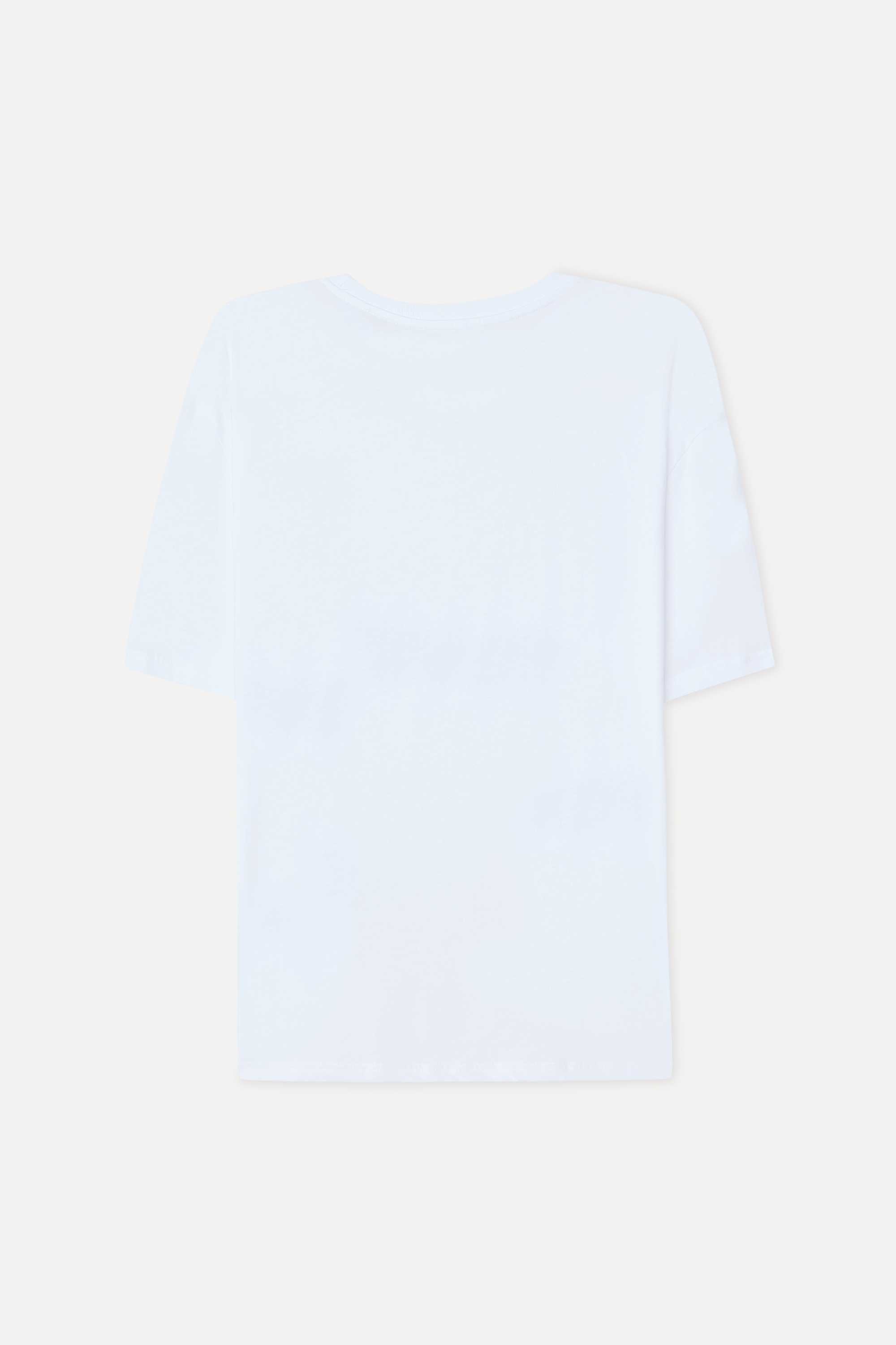 Erkek Beyaz Baskılı Bisiklet Yaka Comfort Fit T-Shirt