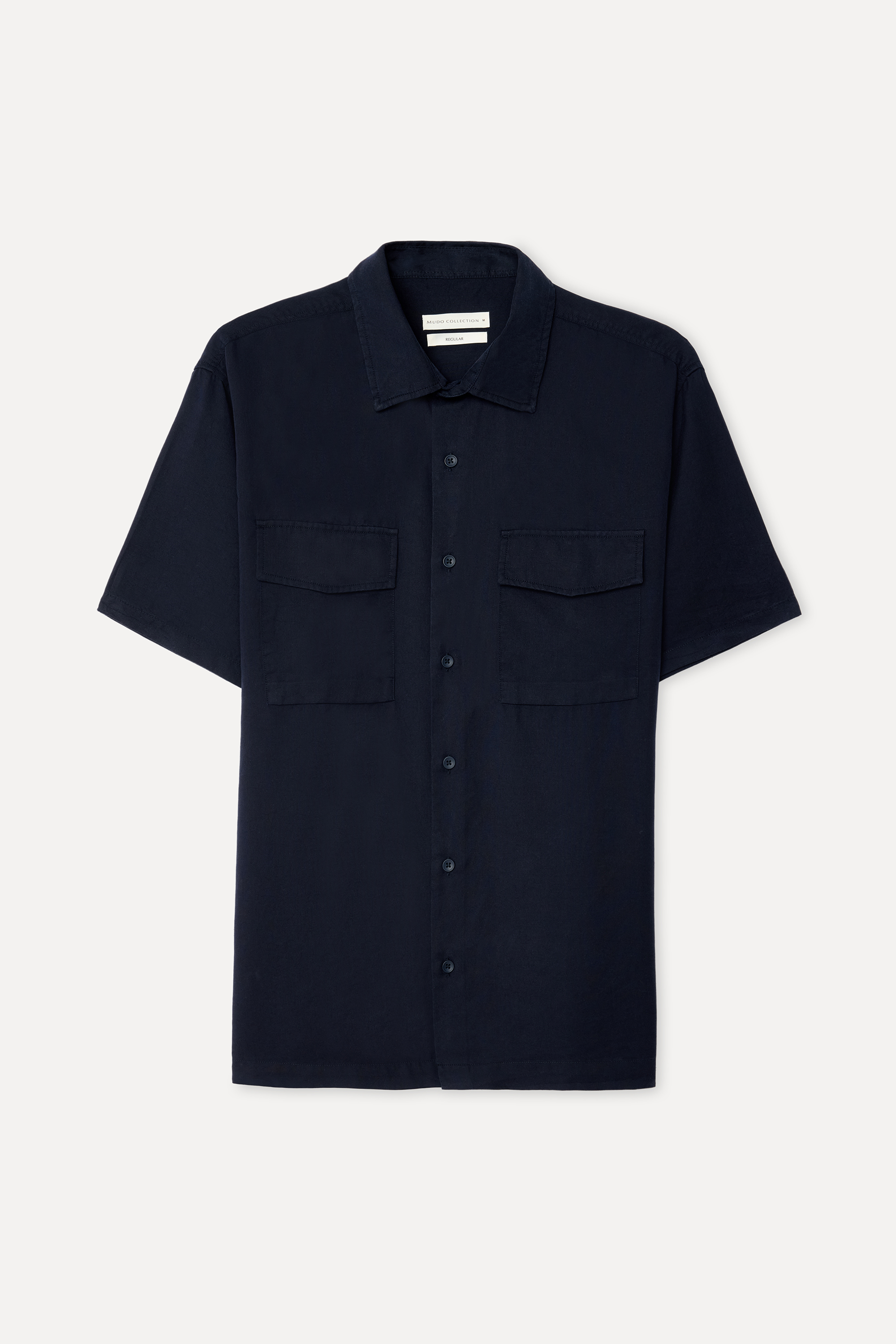 Erkek Lacivert Regular Fit Kısa Kollu Gömlek