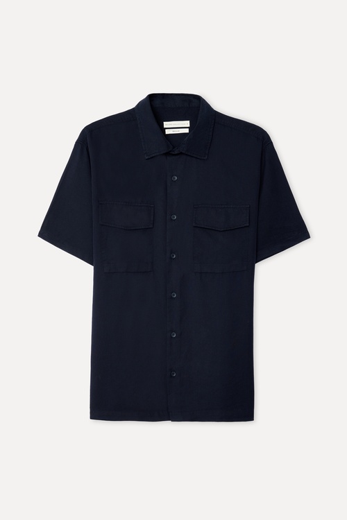 Erkek Lacivert Regular Fit Kısa Kollu Gömlek