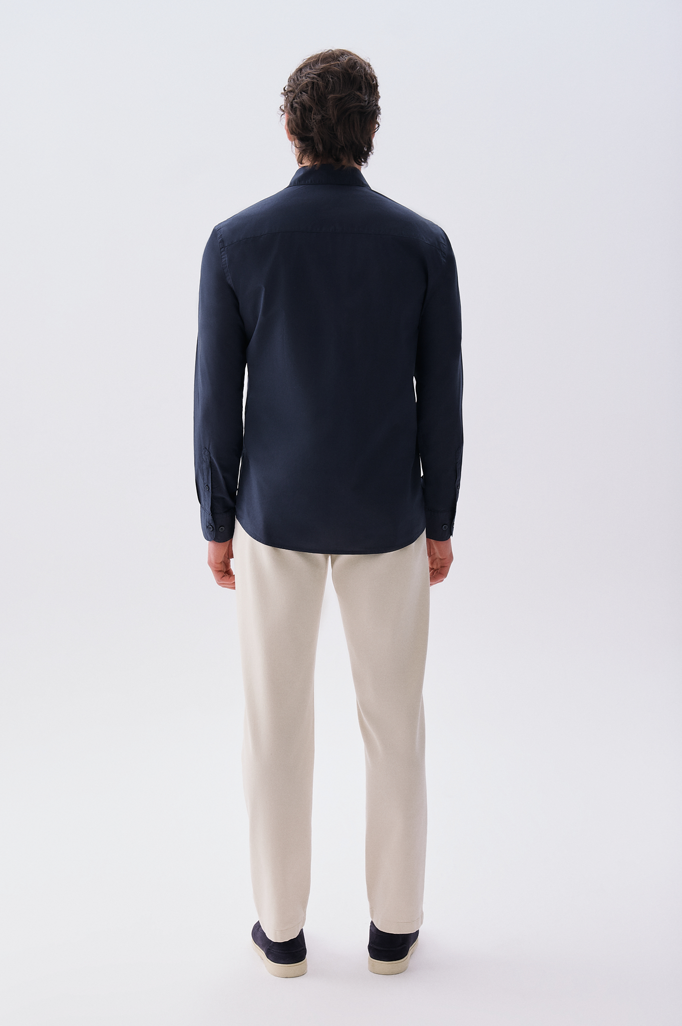 Erkek Kemik Rengi Beli Bağlamalı Tapered Fit Chino Pantolon