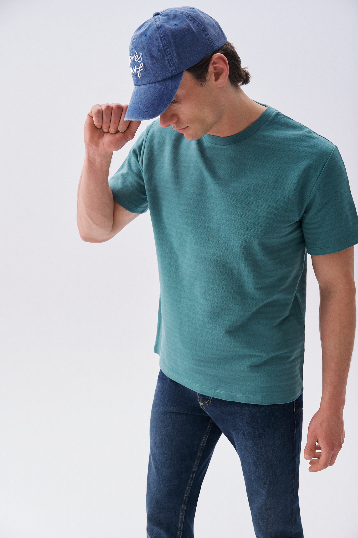 Erkek Yeşil Comfort Fit Bisiklet Yaka T-Shirt