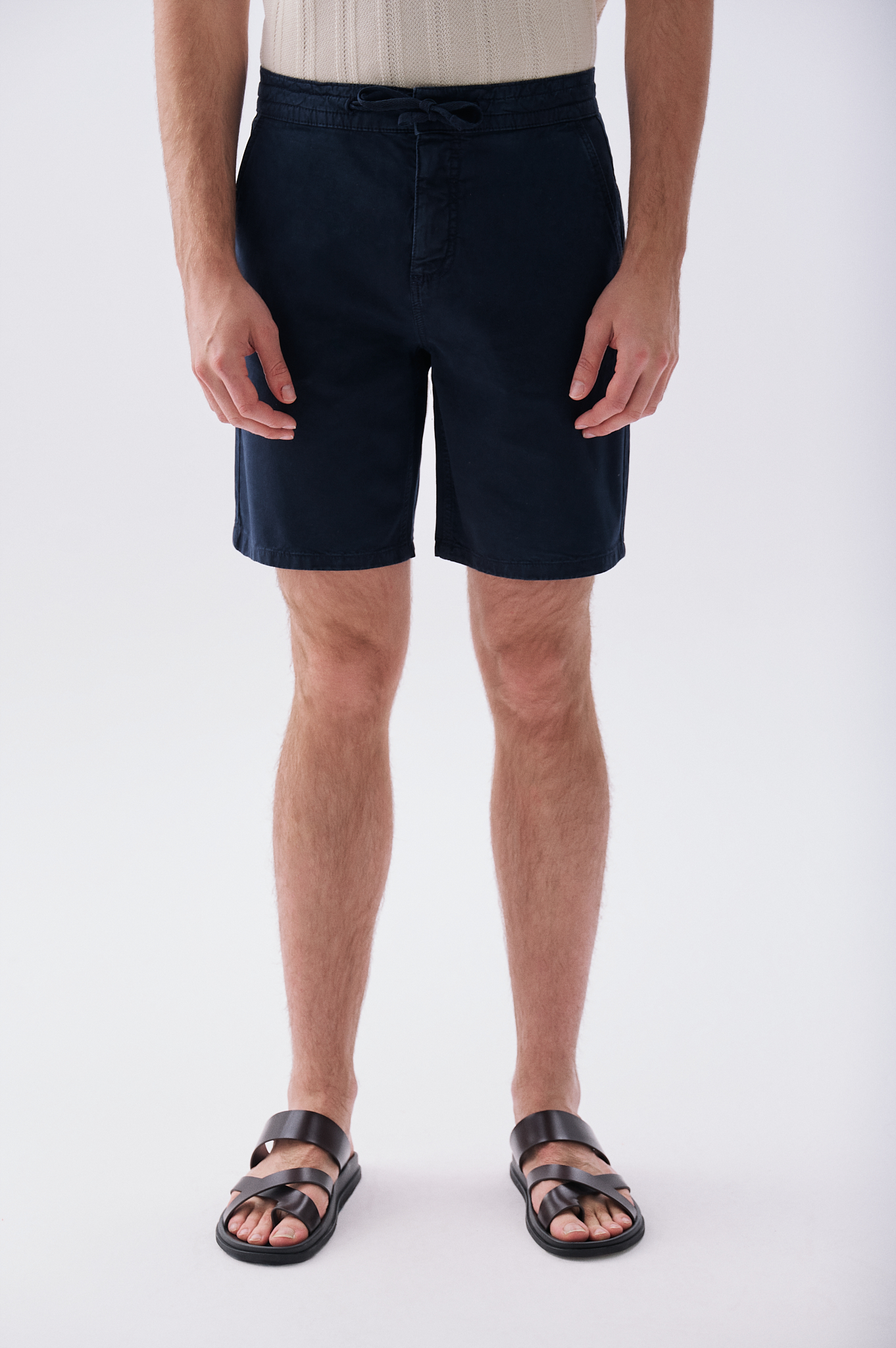 Erkek Lacivert Straight Fit Şort