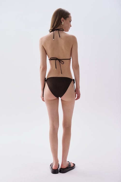 Kadın Kahverengi Bağlamalı Bikini Altı