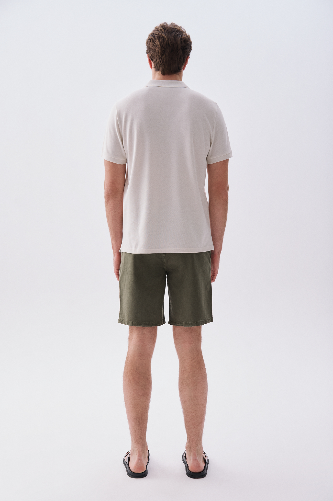 Erkek Haki Straight Fit Şort