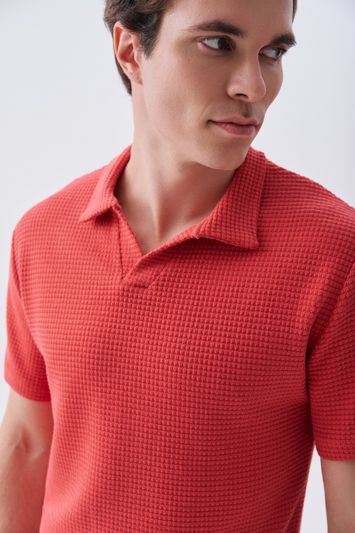 Erkek Kırmızı Polo Yaka T-Shirt