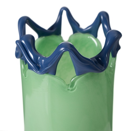 WAVY GREEN VAZO 13X13X21 CM