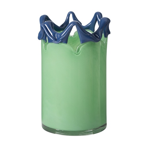 WAVY GREEN VAZO 13X13X21 CM