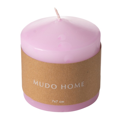 SÜTUN MUM PEMBE 7X7 CM
