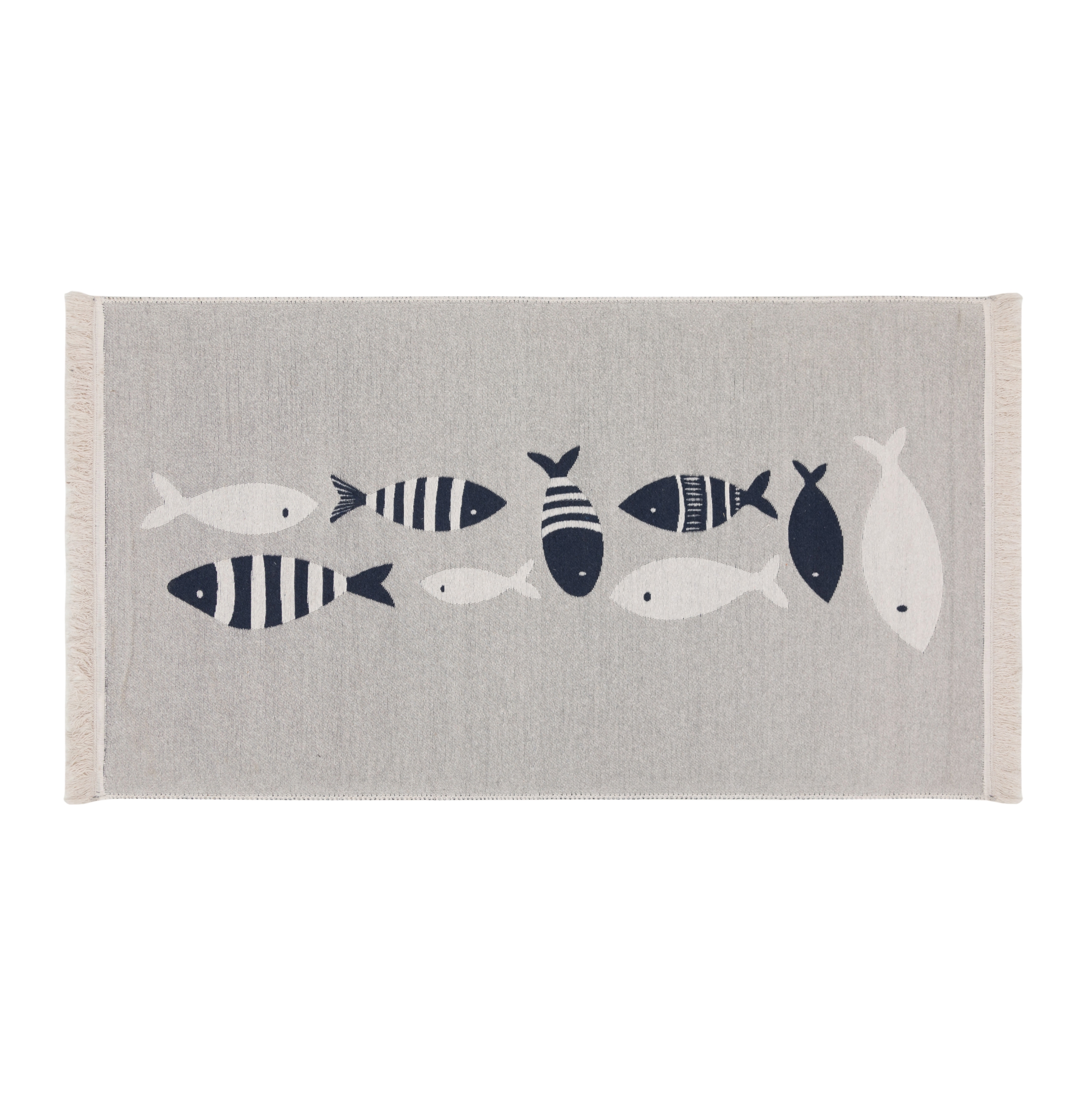 LARISSA ÇİZGİLİ FISH KİLİM LACİVERT BEYAZ 80X150 CM