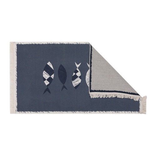 LARISSA FRAME FISH KİLİM LACİVERT BEYAZ 80X150 CM