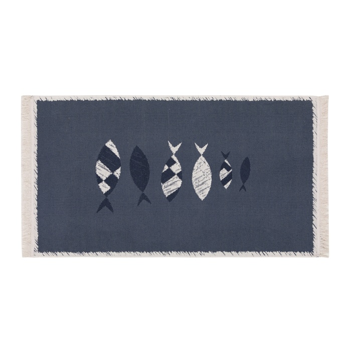LARISSA FRAME FISH KİLİM LACİVERT BEYAZ 80X150 CM