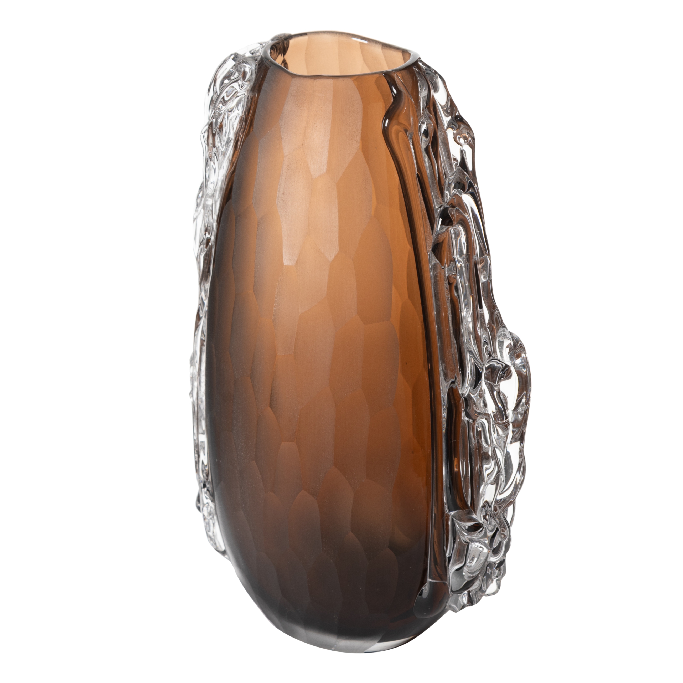 CRYSTA AMBER  CAM VAZO 18X11X30 CM