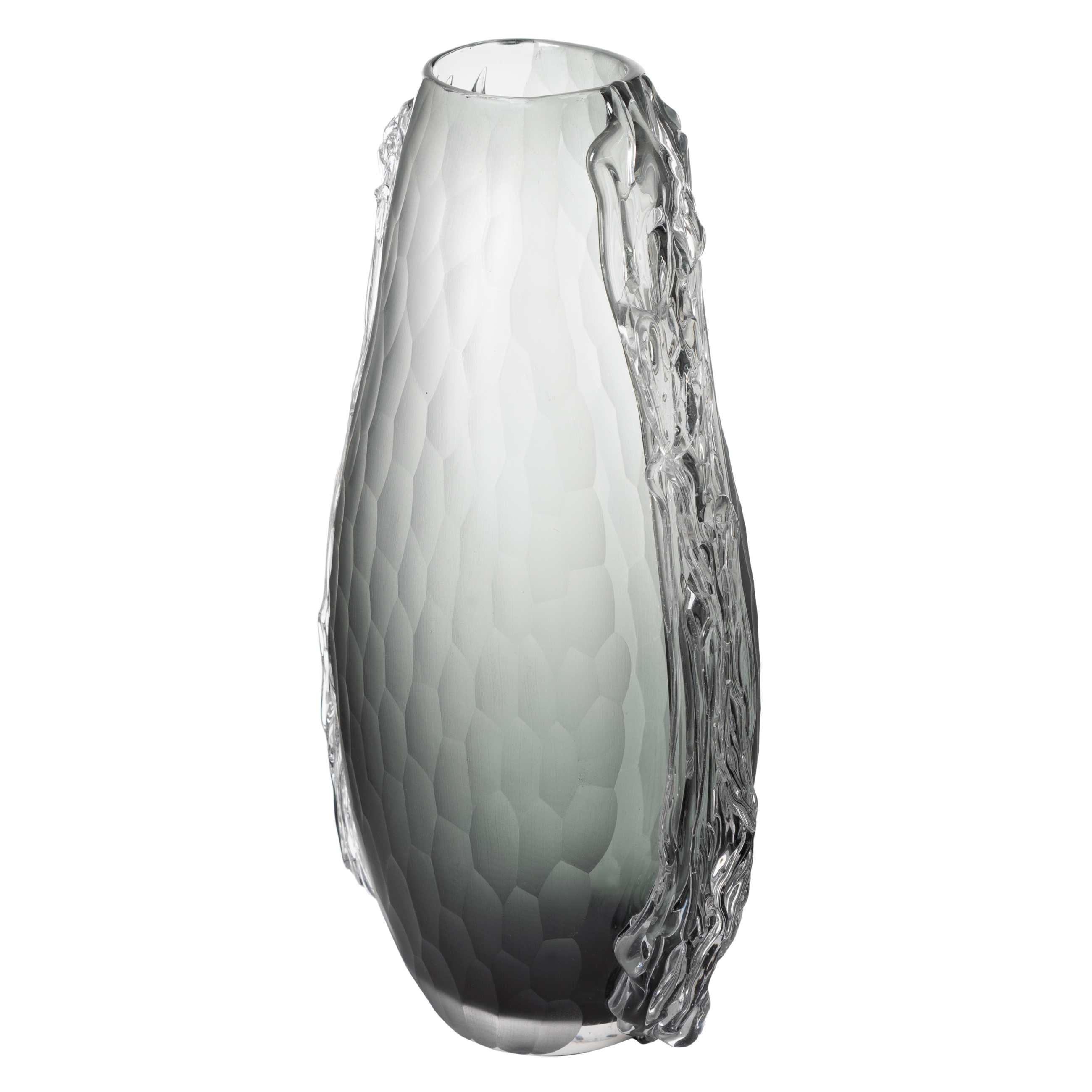 CRYSTA GRİ VAZO 23X14X38 CM