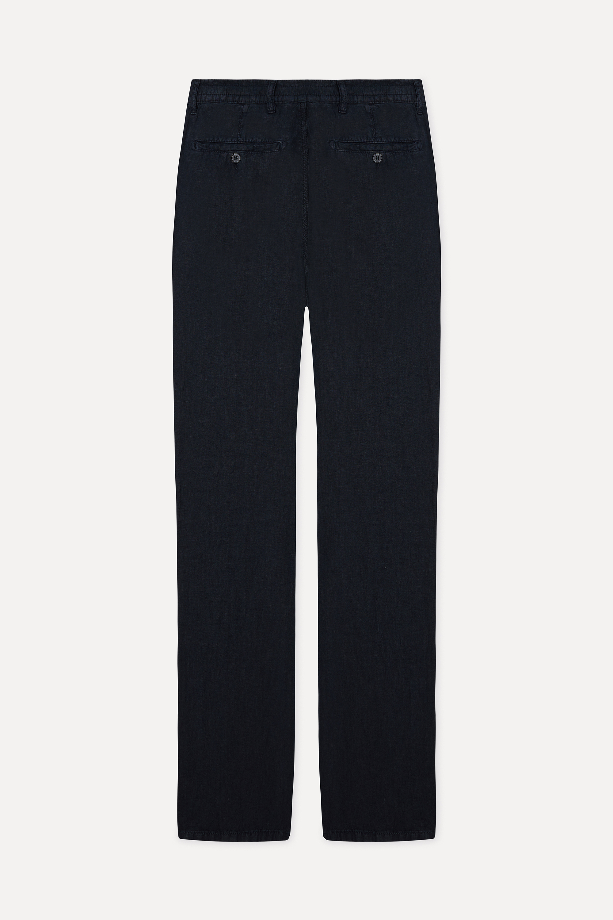 Erkek Lacivert Straight Fit Keten Pantolon