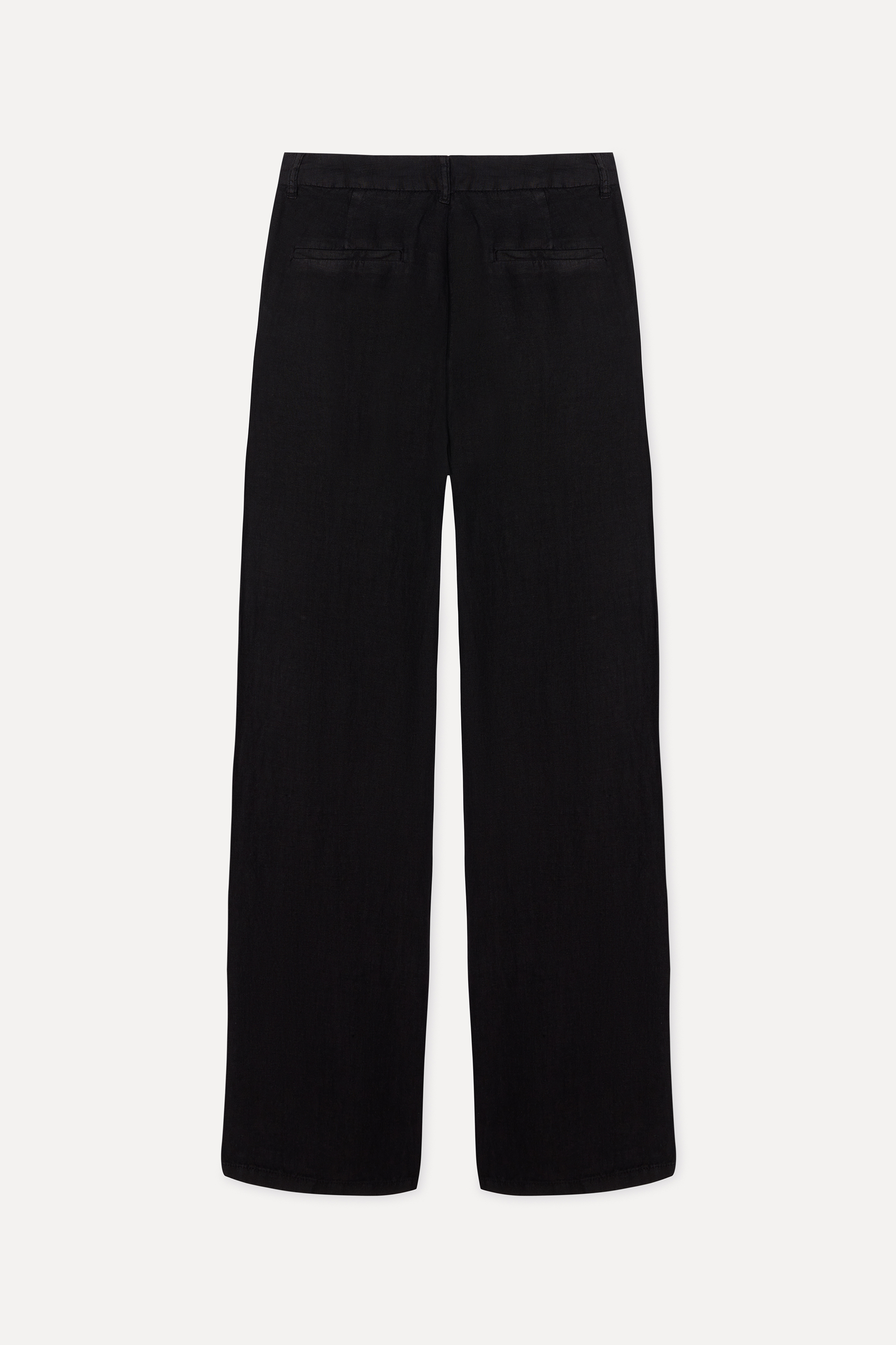 Kadın Siyah Relax Fit Keten Pantolon