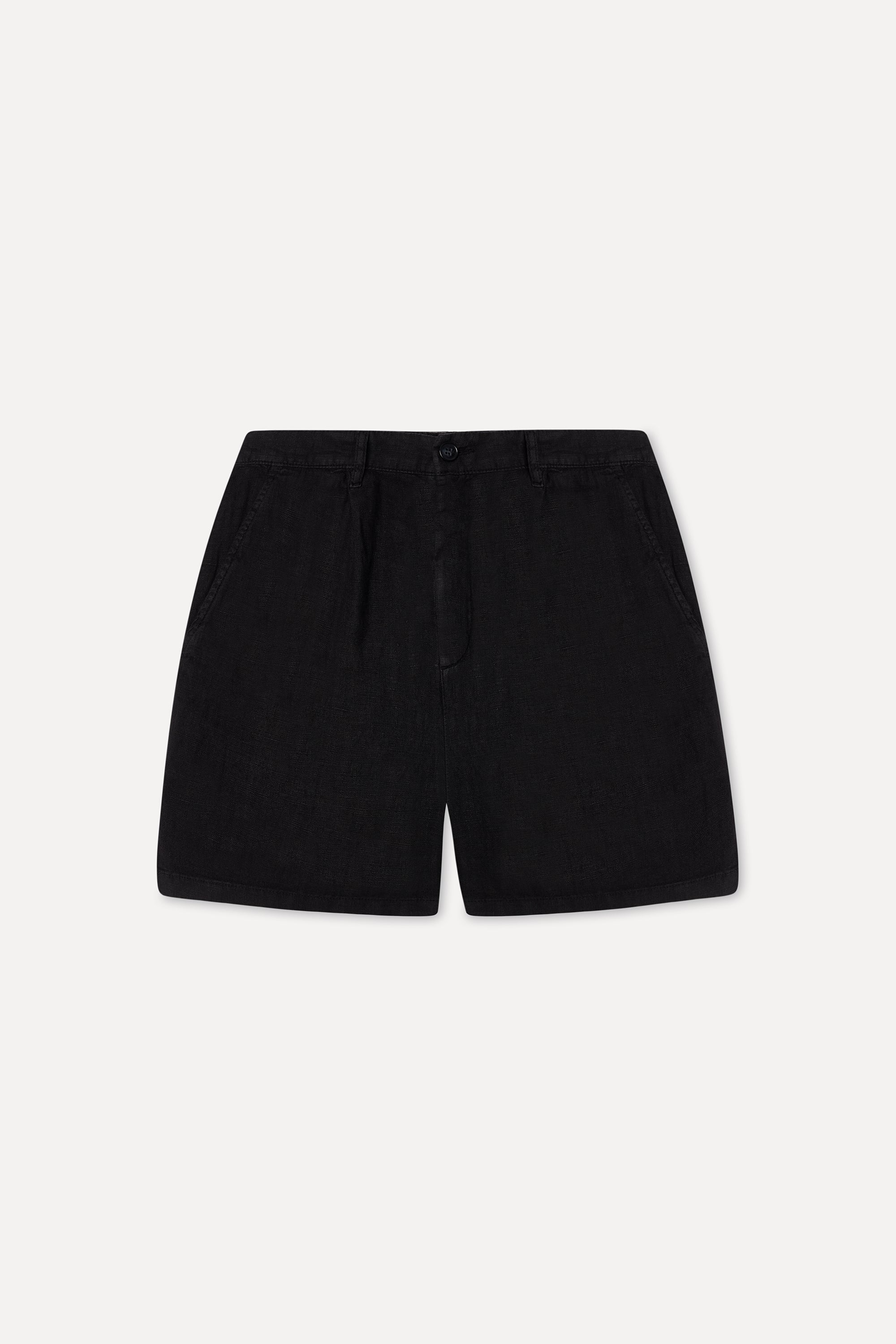 Mudo Kadın Siyah Regular Fit Keten Şort