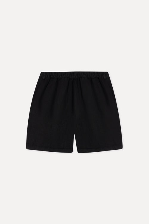  Kadın Siyah Regular Fit Keten Şort