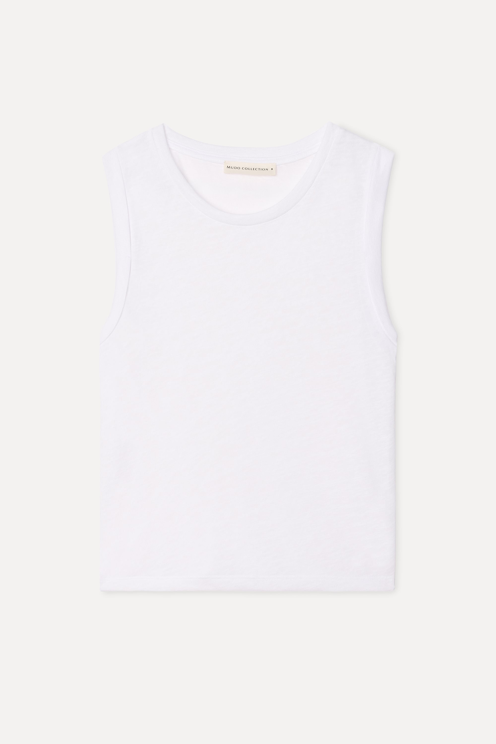 Kadın Beyaz Loose Fit Bisiklet Yaka Atlet