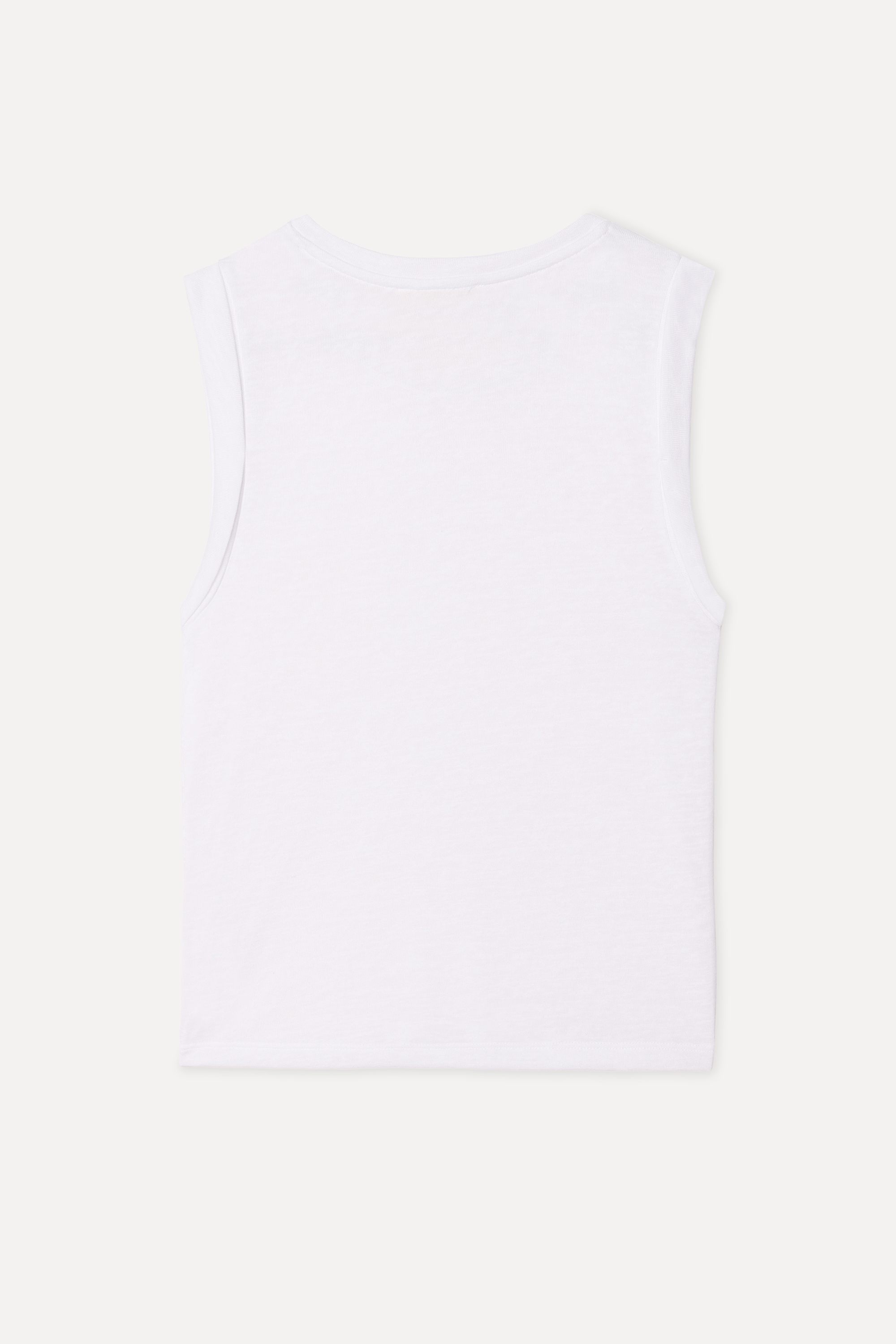 Kadın Beyaz Loose Fit Bisiklet Yaka Atlet