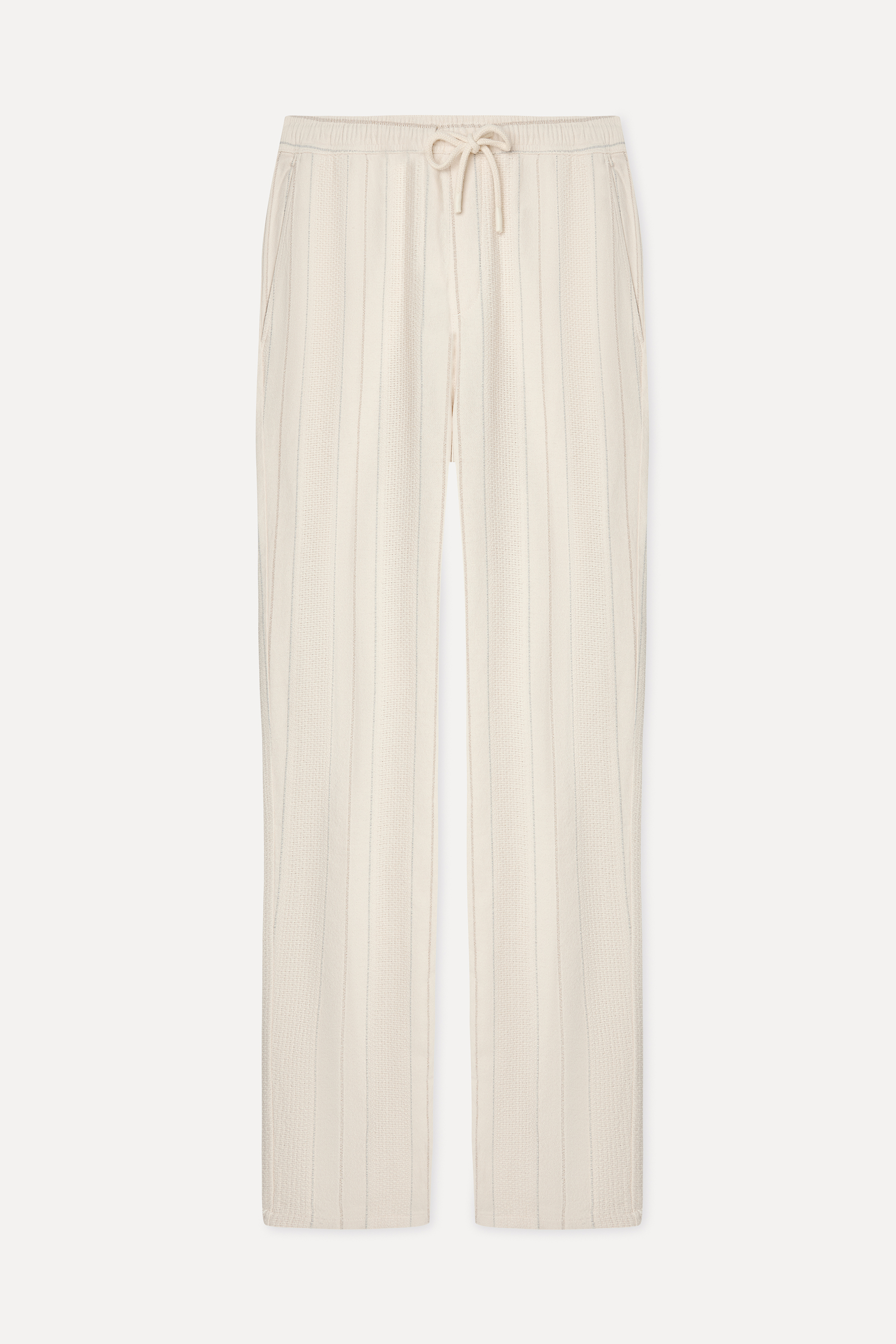 Erkek Bej Rengi Tekstürlü Straight Fit Pantolon