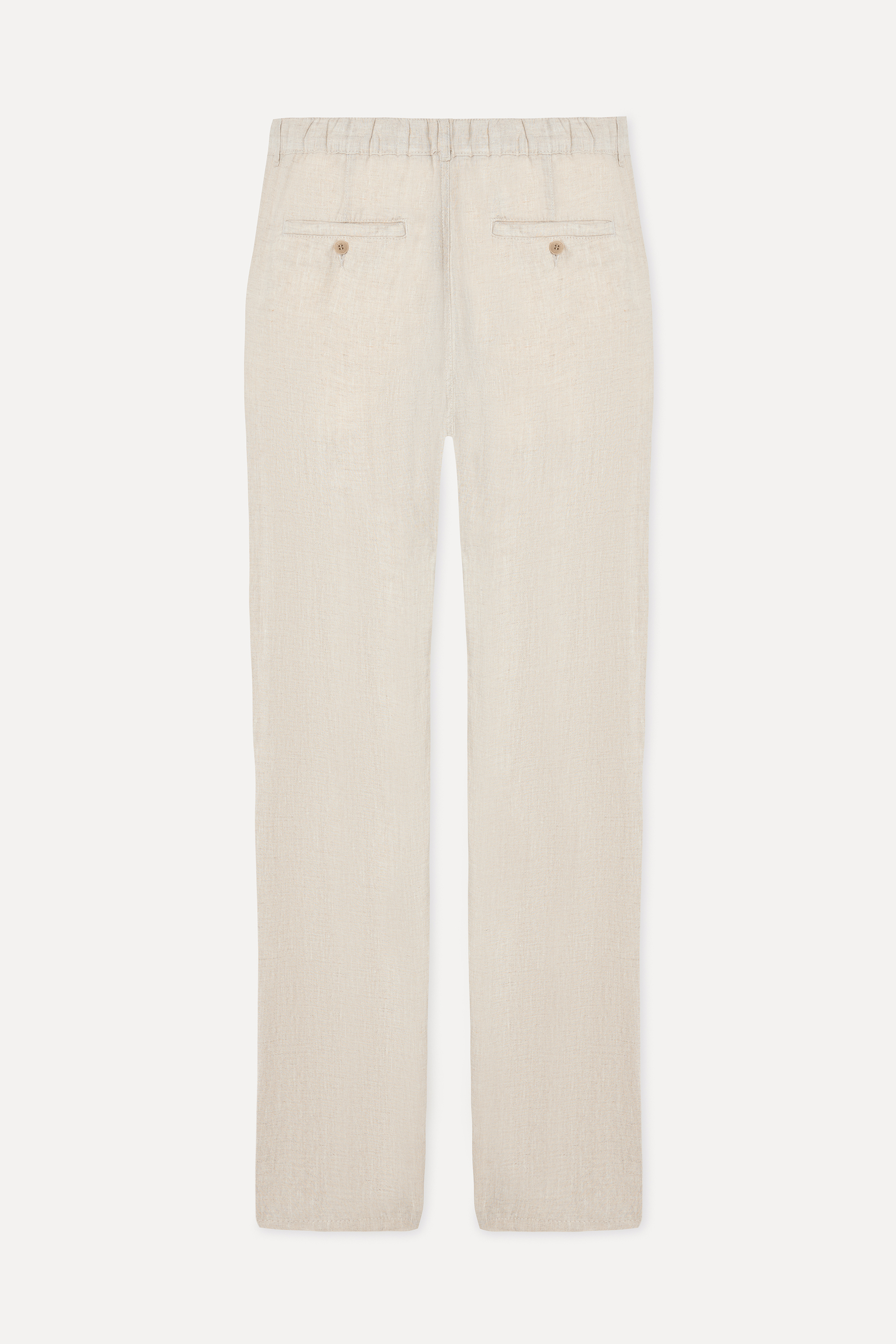Erkek Taş Rengi Straight Fit Keten Pantolon